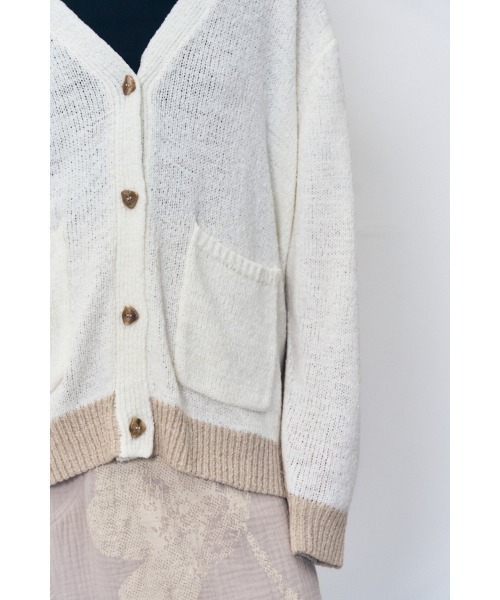 Muel Chic(ミュエルシック)の「Miyora knit cardigan ミヨラニットカーディガン(カーディガン/ボレロ・レディース・ブラック/オフホワイト/ブルー・FREE)」の13枚目の写真