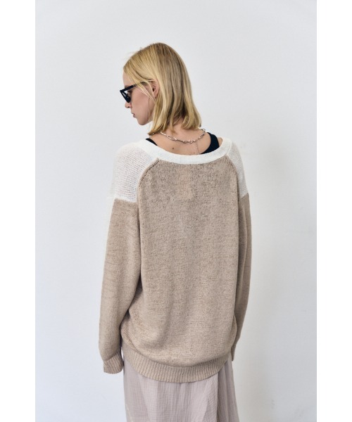 Muel Chic(ミュエルシック)の「Miyora knit cardigan ミヨラニットカーディガン(カーディガン/ボレロ・レディース・ブラック/オフホワイト/ブルー・FREE)」の8枚目の写真