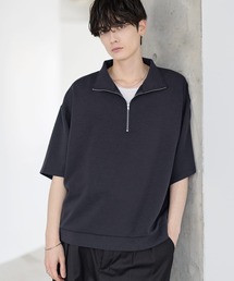 ASTRONOMY（アストロノミー）の「防シワ 抗ピリング ポンチ半袖ハーフジップ（Tシャツ/カットソー）」