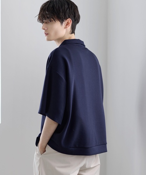 ASTRONOMY（アストロノミー）の「防シワ/抗ピリング　ポンチ半袖ハーフジップ（Tシャツ/カットソー・メンズ・ブラック/チャコール/ホワイト/ネイビー/グレー・XL/L/M/S）」の13枚目の写真