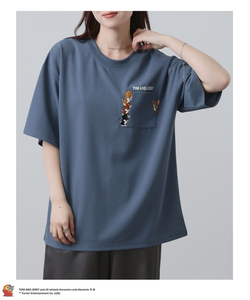 Tom&Jerry(トムアンドジェリー)の「TOM&JERRY/トムアンドジェリー ポケット刺繍 半袖Tシャツ(Tシャツ/カットソー・メンズ・ブラック/ベージュ/ブルー/ホワイト・M/S/XL/L)」の4枚目の写真