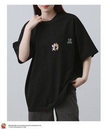 TOM&JERRY（トムアンドジェリー）の「TOM&JERRY/トムアンドジェリー  ポケット刺繍 半袖Tシャツ（Tシャツ/カットソー）」