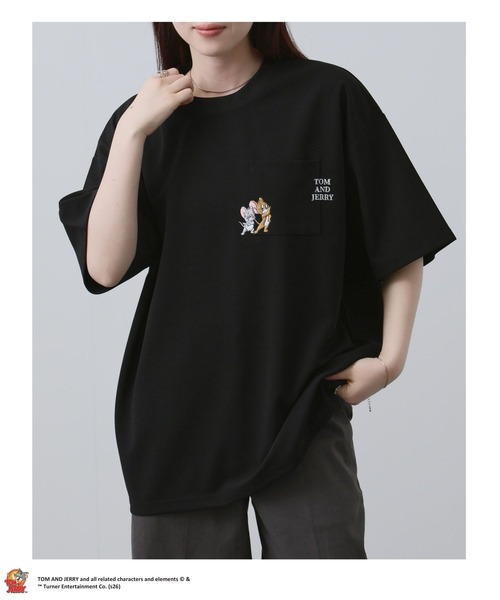 Tom&Jerry(トムアンドジェリー)の「TOM&JERRY/トムアンドジェリー ポケット刺繍 半袖Tシャツ(Tシャツ/カットソー・メンズ・ブラック/ベージュ/ブルー/ホワイト・M/S/XL/L)」の2枚目の写真