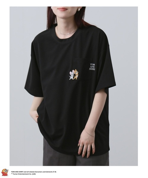 Tom&Jerry(トムアンドジェリー)の「TOM&JERRY/トムアンドジェリー ポケット刺繍 半袖Tシャツ(Tシャツ/カットソー・メンズ・ブラック/ベージュ/ブルー/ホワイト・M/S/XL/L)」の5枚目の写真