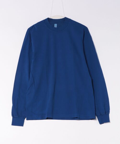 LOS ANGELES APPAREL（ロサンゼルスアパレル）の「【LOS ANGELES APPAREL】LA APPAREL 6.5oz GARMENT DYED CREW L/S TEE（Tシャツ/カットソー・メンズ・オレンジ/ブルー・SMALL）」の2枚目の写真