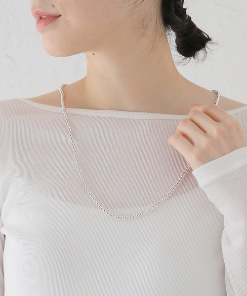 SLOBE IENA(スローブイエナ)の「《追加》SLOBE メタルビーズネックレス(ネックレス・レディース・シルバー・FREE)」の3枚目の写真