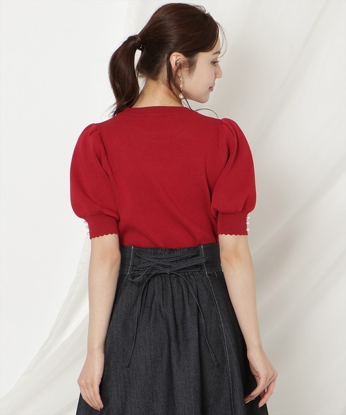 WILLSELECTION（ウィルセレクション）の「リボンジャガードパフニット（ニット/セーター・レディース・ブラック/ピンク/レッド/ネイビー・FREE）」の18枚目の写真