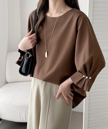 emi+（エミプラス）の「七分袖タックパールデザインブラウス（シャツ/ブラウス）」