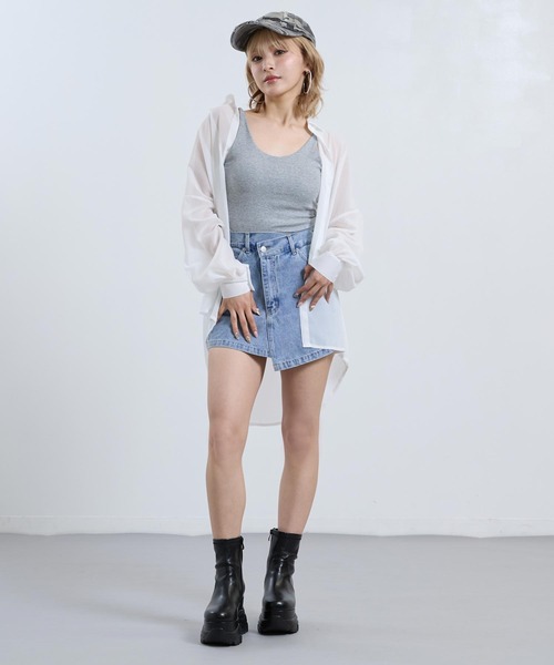 ANAP(アナップ)の「クロスウエスト ラップ デニム ショートパンツ(デニムパンツ・レディース・ブルー/ライトブルー・S/M)」の10枚目の写真