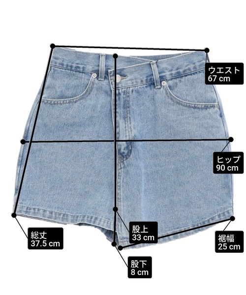 ANAP(アナップ)の「クロスウエスト ラップ デニム ショートパンツ(デニムパンツ・レディース・ブルー/ライトブルー・S/M)」の20枚目の写真