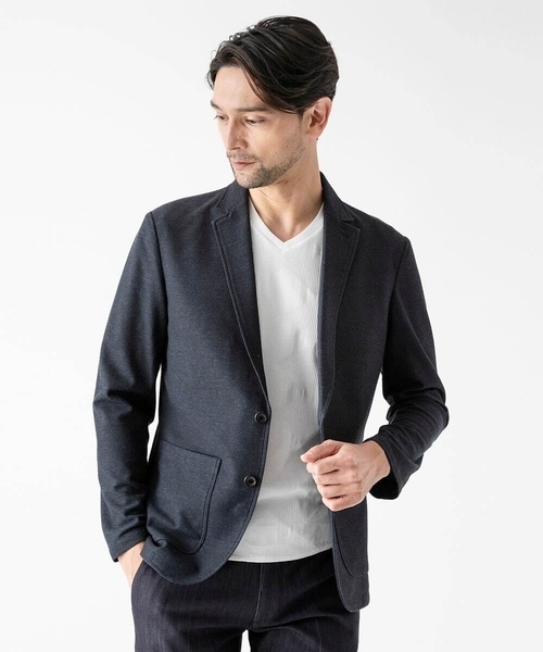 MICHEL KLEIN HOMME (ミッシェルクランオム)の「ジャージカットジャケット(テーラードジャケット・メンズ・ネイビー/グレー・MEDIUM/LARGE/X-LARGE)」の14枚目の写真
