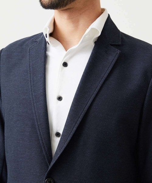 MICHEL KLEIN HOMME (ミッシェルクランオム)の「ジャージカットジャケット(テーラードジャケット・メンズ・ネイビー/グレー・MEDIUM/LARGE/X-LARGE)」の3枚目の写真