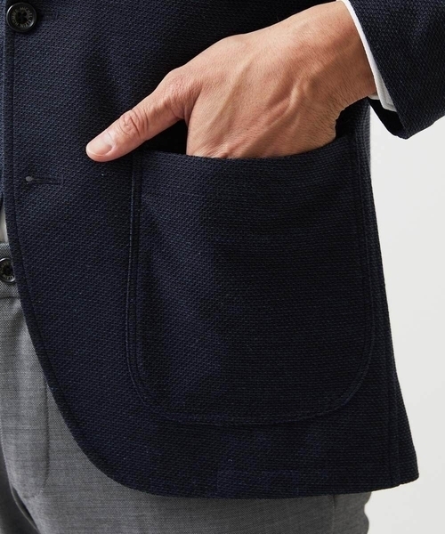 MICHEL KLEIN HOMME (ミッシェルクランオム)の「ジャージカットジャケット(テーラードジャケット・メンズ・ネイビー/グレー・MEDIUM/LARGE/X-LARGE)」の5枚目の写真