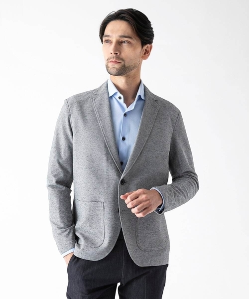 MICHEL KLEIN HOMME (ミッシェルクランオム)の「ジャージカットジャケット(テーラードジャケット・メンズ・ネイビー/グレー・MEDIUM/LARGE/X-LARGE)」の9枚目の写真