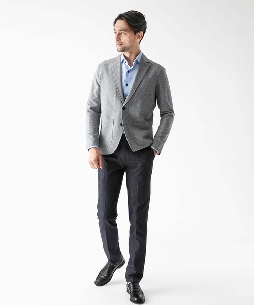 MICHEL KLEIN HOMME (ミッシェルクランオム)の「ジャージカットジャケット(テーラードジャケット・メンズ・ネイビー/グレー・MEDIUM/LARGE/X-LARGE)」の10枚目の写真