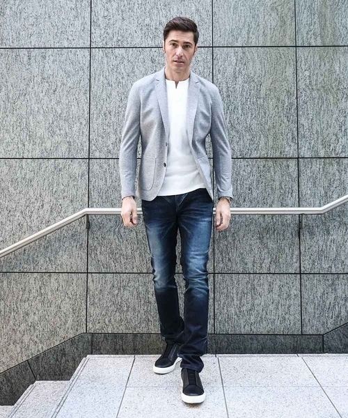 MICHEL KLEIN HOMME (ミッシェルクランオム)の「ジャージカットジャケット(テーラードジャケット・メンズ・ネイビー/グレー・MEDIUM/LARGE/X-LARGE)」の12枚目の写真