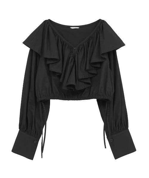トップス CLANE FRILL COLLAR SHORT BLOUSE CLANE/クラネ/FRILL COLLAR SHORT BLOUSE（シャツ/ブラウス）｜CLANE