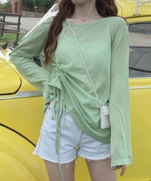シースルー長袖ルーズトップス