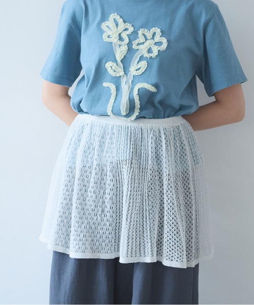 △透かし編み shari shari knit apron skirt（スカート）｜bulle de