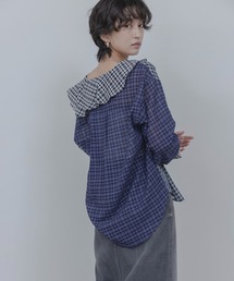 Eimee Law（エイミーロウ）の「フリルカラーパッチワークシャツ（シャツ/ブラウス）」