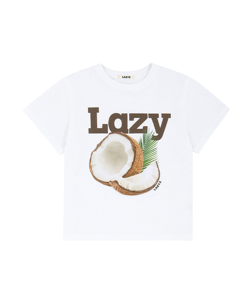 LAZYZ(レイジジ)の「Lazy Coconut Crop T-shirt (2color)(Tシャツ/カットソー・レディース・スカイブルー/ホワイト・FREE)」の2枚目の写真