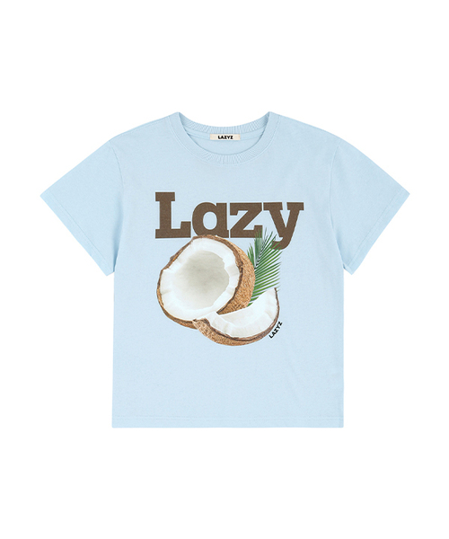 LAZYZ(レイジジ)の「Lazy Coconut Crop T-shirt (2color)(Tシャツ/カットソー・レディース・スカイブルー/ホワイト・FREE)」の1枚目の写真
