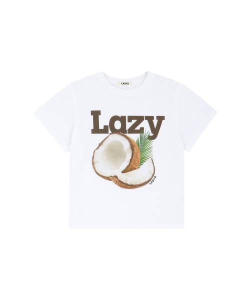 LAZYZ(レイジジ)の「Lazy Coconut Crop T-shirt (2color)(Tシャツ/カットソー・レディース・スカイブルー/ホワイト・FREE)」の4枚目の写真