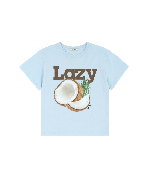 LAZYZ(レイジジ)の「Lazy Coconut Crop T-shirt (2color)(Tシャツ/カットソー・レディース・スカイブルー/ホワイト・FREE)」の5枚目の写真