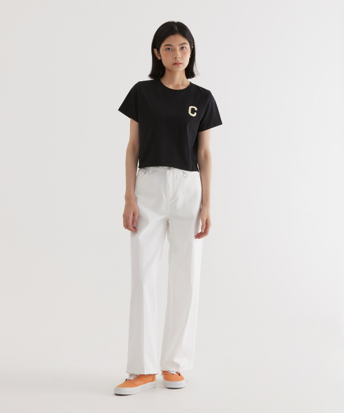 COVERNAT(カバーナット)の「(W) CロゴクロップTシャツ ブラック(Tシャツ/カットソー・レディース・その他・WS/WM)」の4枚目の写真