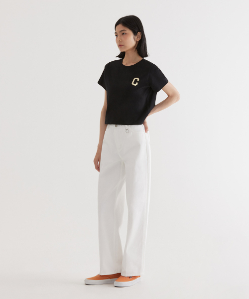COVERNAT(カバーナット)の「(W) CロゴクロップTシャツ ブラック(Tシャツ/カットソー・レディース・その他・WS/WM)」の5枚目の写真