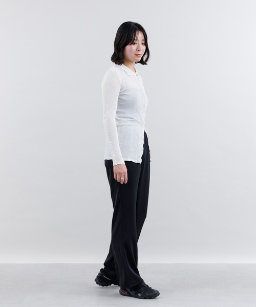 kuros'(クロス)の「【kuros'オリジナル】リラックスパンツ | レディース 日本製(スウェットパンツ・レディース・ブラック/チャコールグレー・SMALL/MEDIUM)」の5枚目の写真