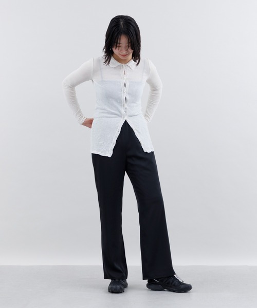 kuros'(クロス)の「【kuros'オリジナル】リラックスパンツ | レディース 日本製(スウェットパンツ・レディース・ブラック/チャコールグレー・SMALL/MEDIUM)」の4枚目の写真