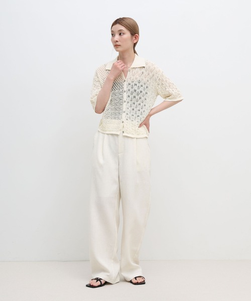 select MOCA(セレクトモカ)の「透かし編みアシンメトリーニット(ニット/セーター・レディース・ブルー/ホワイト/ブラック・FREE)」の11枚目の写真