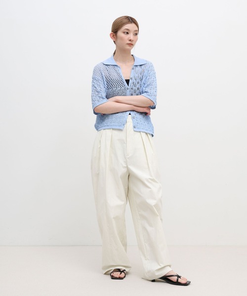 select MOCA(セレクトモカ)の「透かし編みアシンメトリーニット(ニット/セーター・レディース・ブルー/ホワイト/ブラック・FREE)」の18枚目の写真