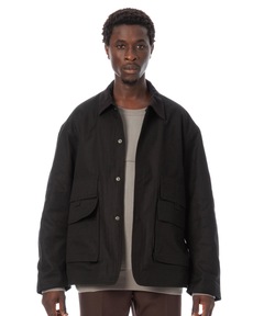 KHOKI / コッキ】No-collar wool gabardine jacket（ノーカラー