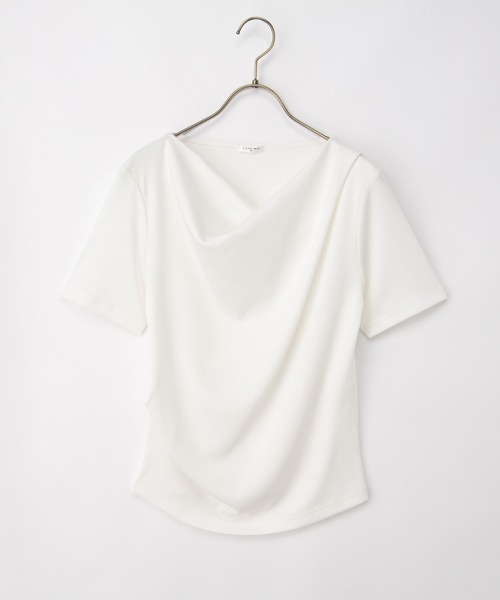 Honeys（ハニーズ）の「【ハニさら・接触冷感・ＵＶカット・遮熱】ドレープトップス（Tシャツ/カットソー・レディース・イエロー/モカ/アイボリー/ブラック・L/LL/M/S）」の13枚目の写真