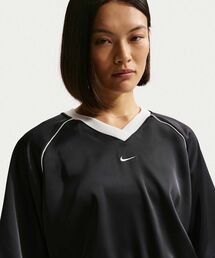 NIKE（ナイキ）の「ナイキ スポーツウェア ウィメンズ オーバーサイズド サテン トップス   Nike Sportswear Women's Oversized Satin Top IH1331-010 Black（Tシャツ/カットソー）」