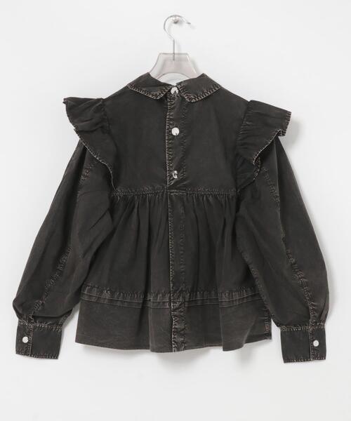 GANNI(ガニー)の「GANNI GARMENT DYED FRILL BLOUSE(シャツ/ブラウス・レディース・ブラック・36)」の4枚目の写真