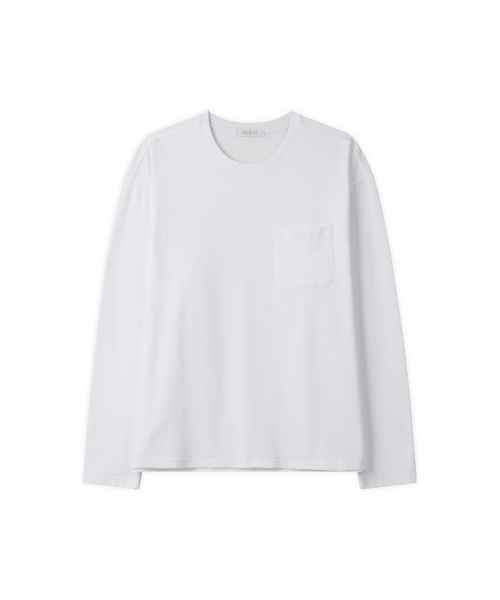 DRAW FIT（ドローフィット）の「ヘイルコットンポケットロングスリーブTシャツ[ホワイト]（Tシャツ/カットソー・メンズ・その他・M/L/XL）」の5枚目の写真
