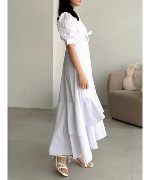 dazzlin（ダズリン）の「【POLO BCSコラボ】レイヤードリボンティアードシャツワンピース（ワンピース・レディース・オフホワイト/その他1/ネイビー・MEDIUM/SMALL）」の7枚目の写真