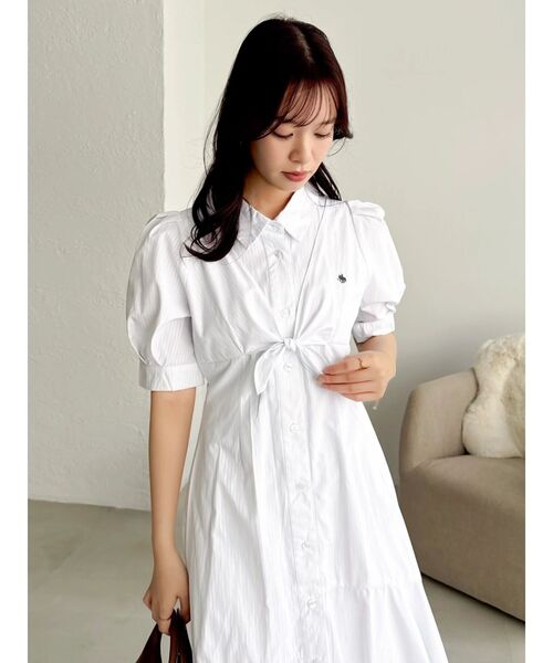 dazzlin（ダズリン）の「【POLO BCSコラボ】レイヤードリボンティアードシャツワンピース（ワンピース・レディース・オフホワイト/その他1/ネイビー・MEDIUM/SMALL）」の11枚目の写真