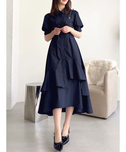 dazzlin（ダズリン）の「【POLO BCSコラボ】レイヤードリボンティアードシャツワンピース（ワンピース・レディース・オフホワイト/その他1/ネイビー・MEDIUM/SMALL）」の18枚目の写真