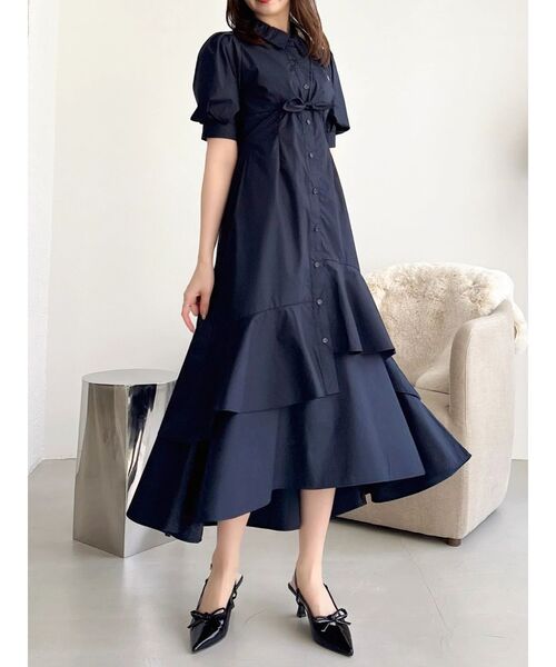 dazzlin（ダズリン）の「【POLO BCSコラボ】レイヤードリボンティアードシャツワンピース（ワンピース・レディース・オフホワイト/その他1/ネイビー・MEDIUM/SMALL）」の19枚目の写真