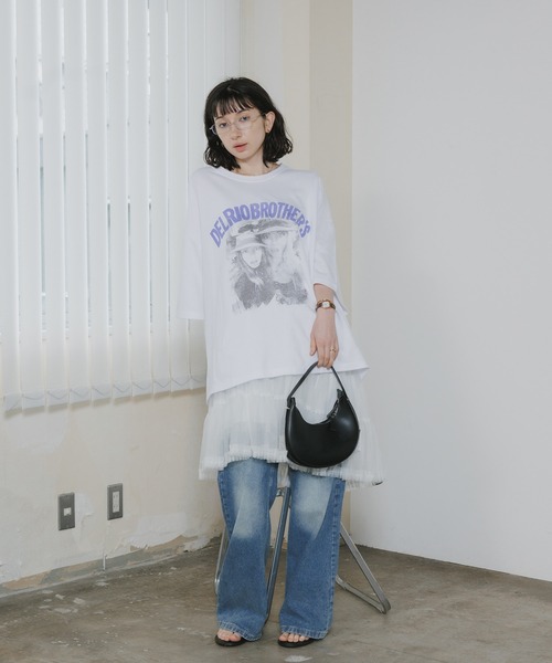 Chick（チック）の「Elastic-Waist Gathered A-Line Lace Skirt / ウエストゴム付き ギャザーデザイン Aライン レーススカート 2026年春夏（スカート・レディース・ホワイト/チャコールグレー・FREE）」の15枚目の写真