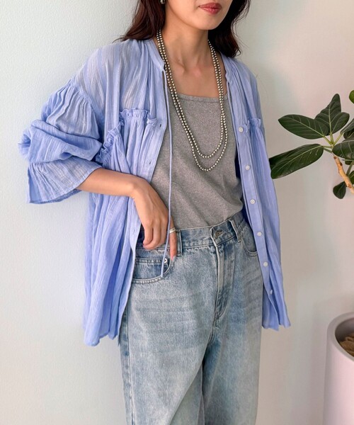 fredy emue（フレディエミュ）の「【人気の為、再販売！】パール/メタルマルチロングネックレス（ネックレス・レディース・オフホワイト/シルバー・FREE）」の3枚目の写真