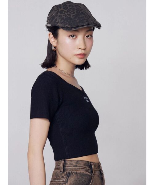 EMODA（エモダ）の「ビジューロゴニット（ニット/セーター・レディース・グレー/ホワイト/ピンク/ブラック・FREE）」の7枚目の写真