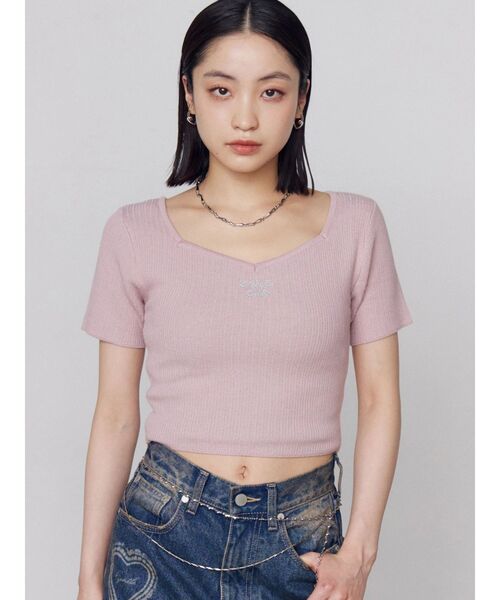 EMODA（エモダ）の「ビジューロゴニット（ニット/セーター・レディース・グレー/ホワイト/ピンク/ブラック・FREE）」の20枚目の写真