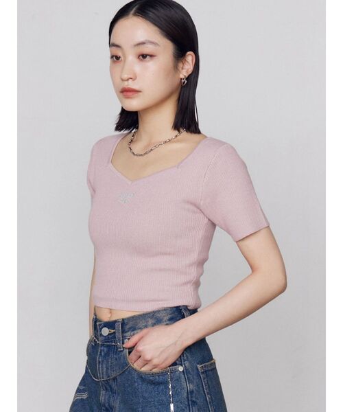 EMODA（エモダ）の「ビジューロゴニット（ニット/セーター・レディース・グレー/ホワイト/ピンク/ブラック・FREE）」の21枚目の写真