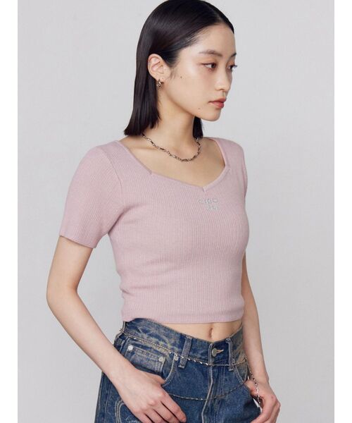 EMODA（エモダ）の「ビジューロゴニット（ニット/セーター・レディース・グレー/ホワイト/ピンク/ブラック・FREE）」の22枚目の写真