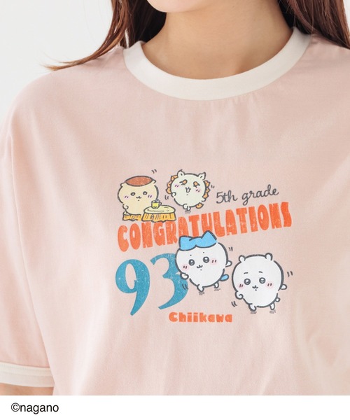 Honeys(ハニーズ)の「ちいかわ/Tシャツ(Tシャツ/カットソー・キッズ・スミクロ/ピンク/アイボリー/サックスブルー・150cm/L/M/S)」の4枚目の写真
